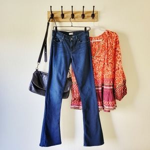 Mother | The Runaway Skinny Flare Jeans in Ink & Paper